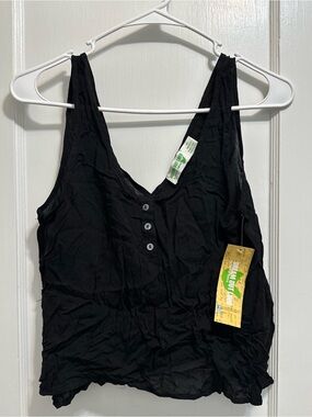 Vintage! Dream Out Loud by Selena Gomez: Black Button-Front V-Neck Tank Top